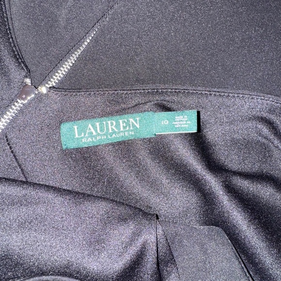 SALE Lauren Ralph Lauren Ponte Sheath Dress Black Silver Zipper sz 10 NWT - Picture 4 of 7